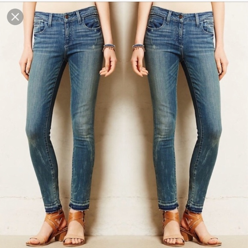 Anthro Pilcro Hyphen Raw Hem Jeans